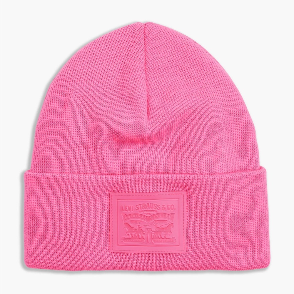 Levi's Pink Beanie TWO HORSE PULL PATCH BEANIE